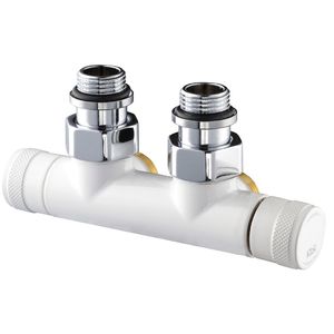Узел угловой SR Rubinetterie Tondera 50 мм, запорный 1/2"х3/4" Е, белый